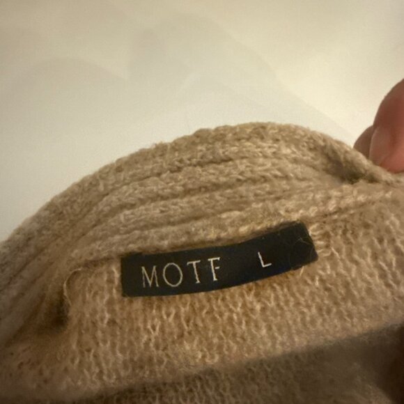 MOTF Oversized Mohair Cardigan – Beige, Size Large - Picture 4 of 4